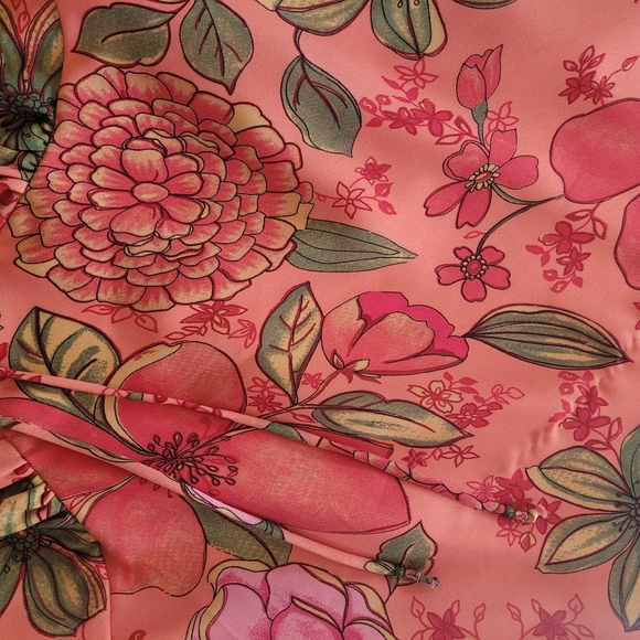 Kathy Lee Floral Salmon 90s dress size 14 - Picture 3 of 6
